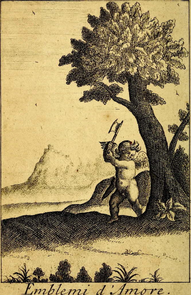 An illustration from Emblems of love, in four languages. Dedicated to the ladys by Ph. Ayres, esq, 1600, leaf 145