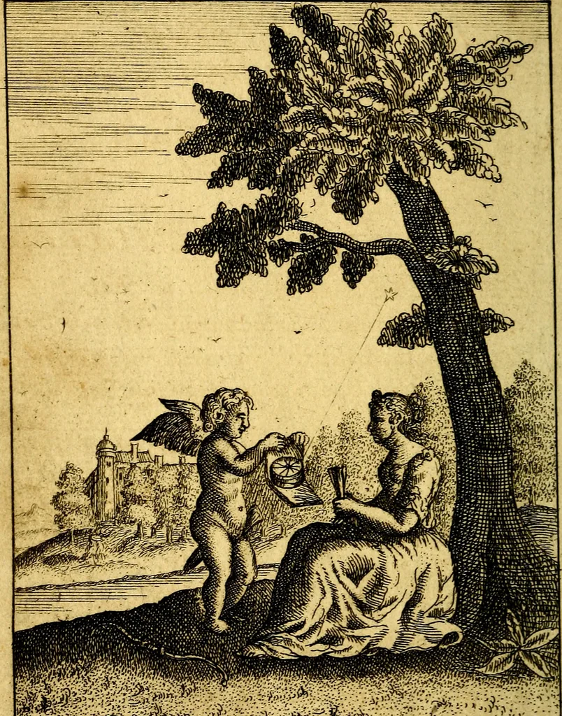 An illustration from Emblems of love, in four languages. Dedicated to the ladys by Ph. Ayres, esq, 1600, leaf 153