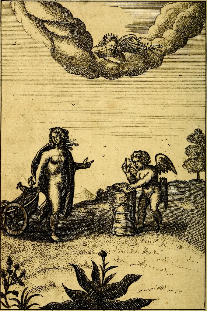 An illustration from Emblems of love, in four languages. Dedicated to the ladys by Ph. Ayres, esq, 1600, leaf 157