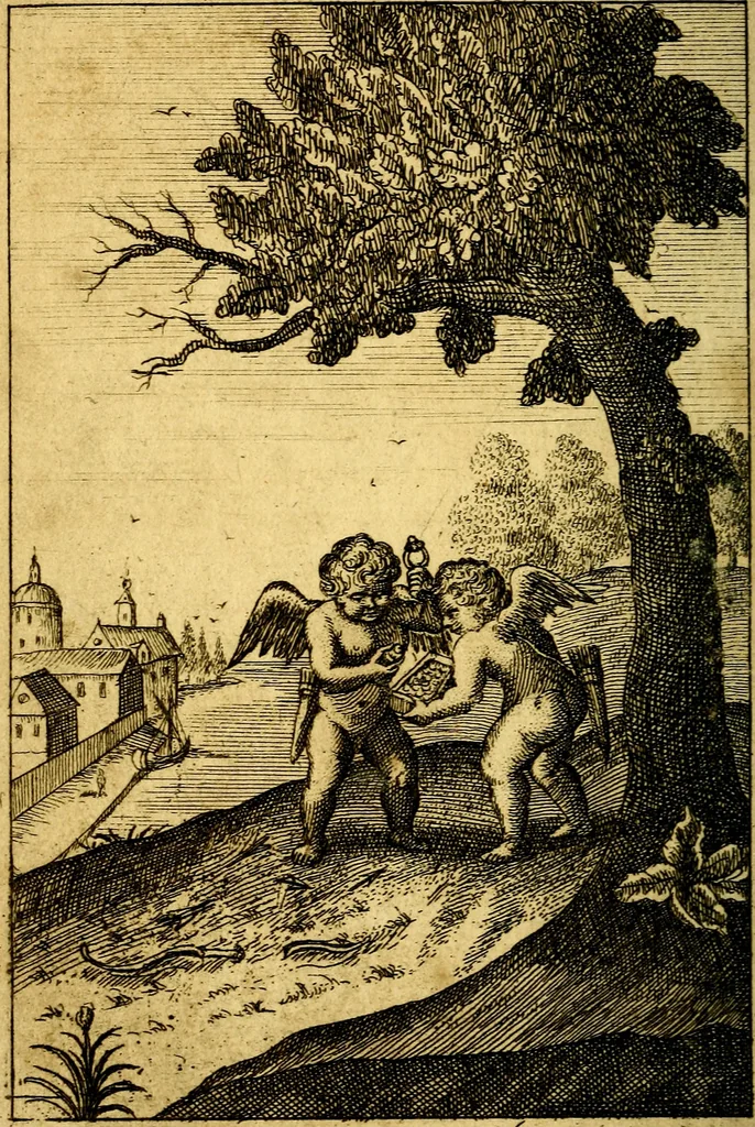 An illustration from Emblems of love, in four languages. Dedicated to the ladys by Ph. Ayres, esq, 1600, leaf 165