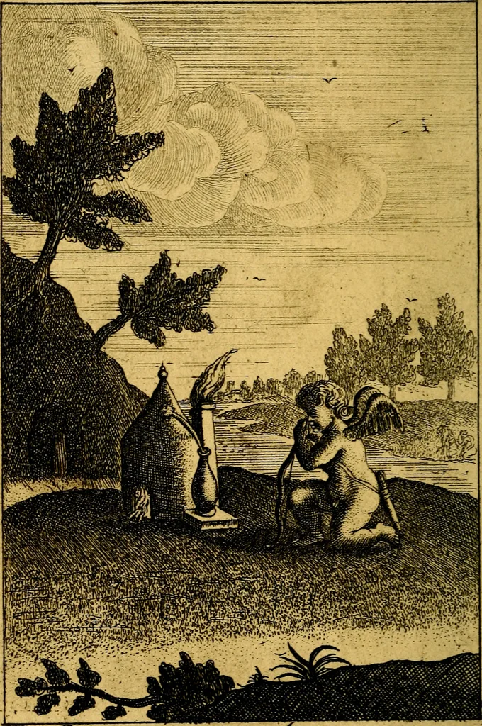An illustration from Emblems of love, in four languages. Dedicated to the ladys by Ph. Ayres, esq, 1600, leaf 181