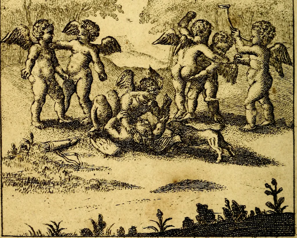 An illustration from Emblems of love, in four languages. Dedicated to the ladys by Ph. Ayres, esq, 1600, leaf 57