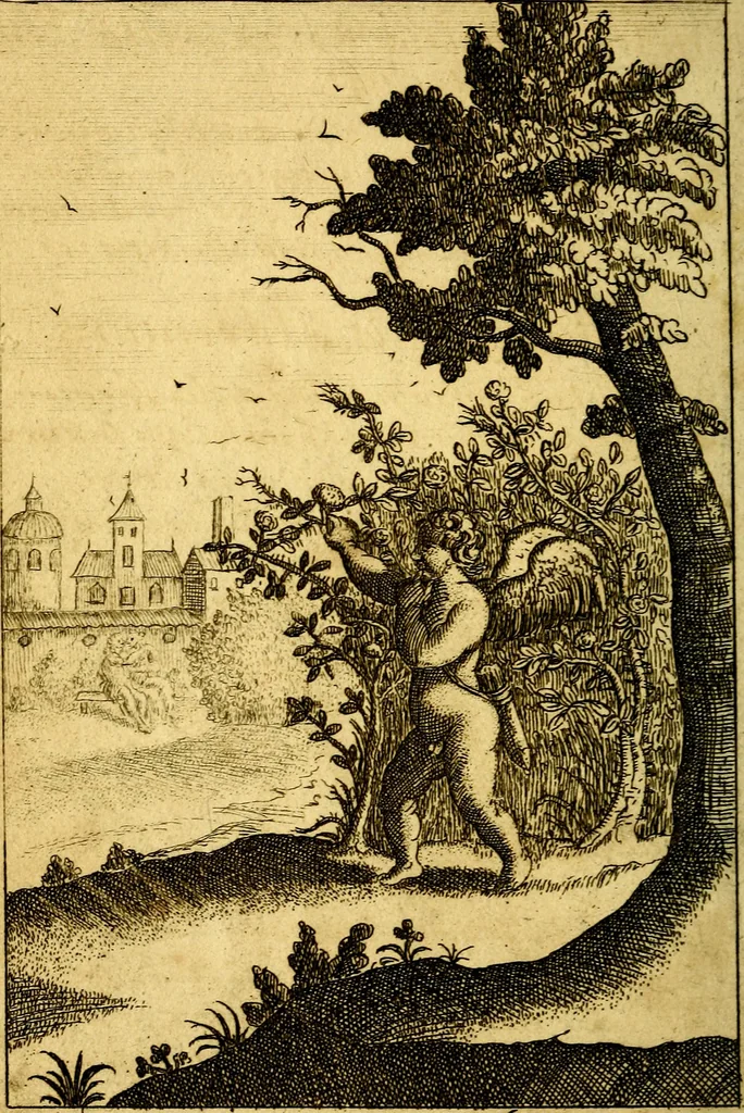 An illustration from Emblems of love, in four languages. Dedicated to the ladys by Ph. Ayres, esq, 1600, leaf 73