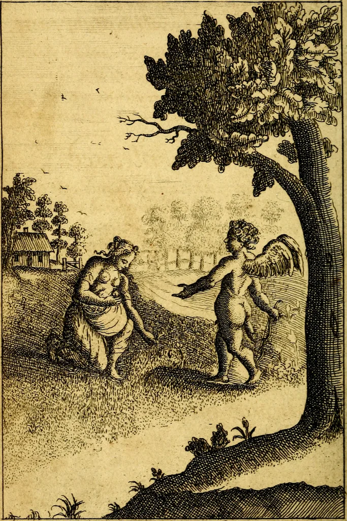 An illustration from Emblems of love, in four languages. Dedicated to the ladys by Ph. Ayres, esq, 1600, leaf 77