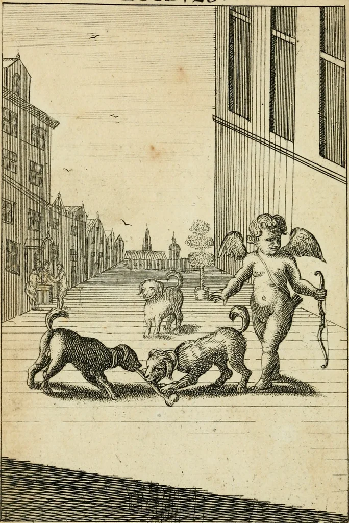 An illustration from Emblems of love, in four languages : dedicated to the ladys, 1683, leaf 111