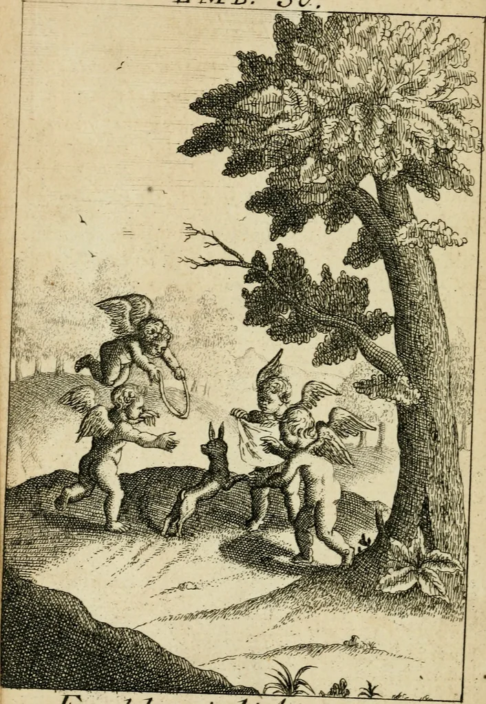 An illustration from Emblems of love, in four languages : dedicated to the ladys, 1683, leaf 131