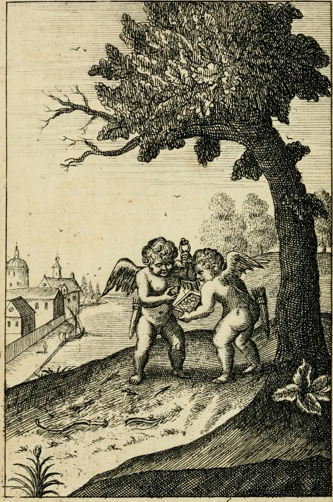 An illustration from Emblems of love, in four languages : dedicated to the ladys, 1683, leaf 171