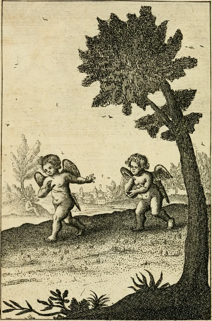 An illustration from Emblems of love, in four languages : dedicated to the ladys, 1683, leaf 175