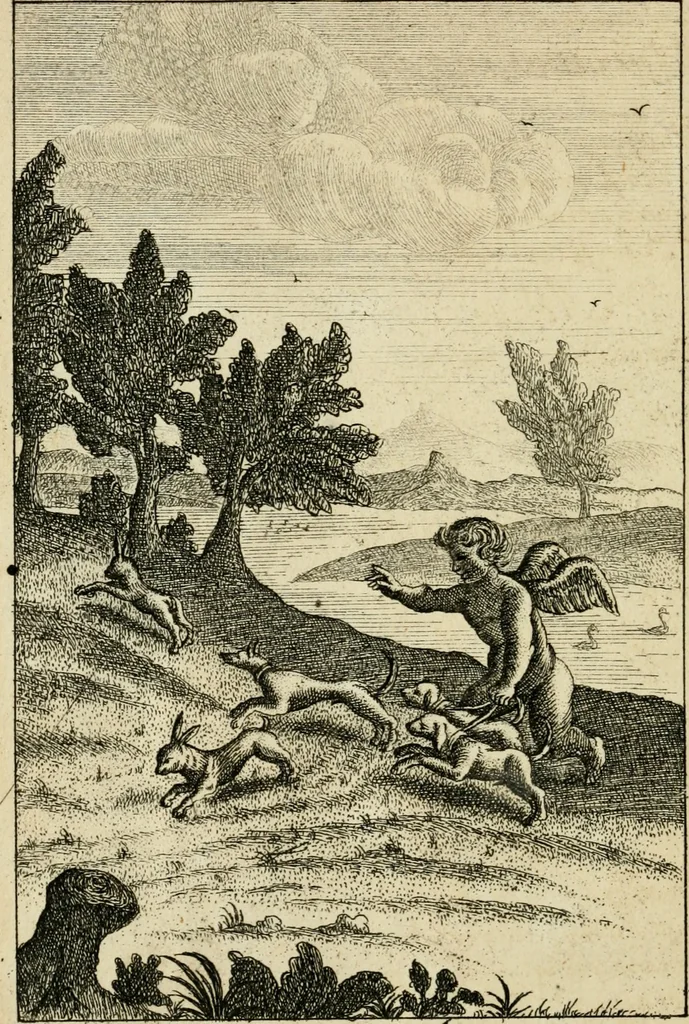 An illustration from Emblems of love, in four languages : dedicated to the ladys, 1683, leaf 183