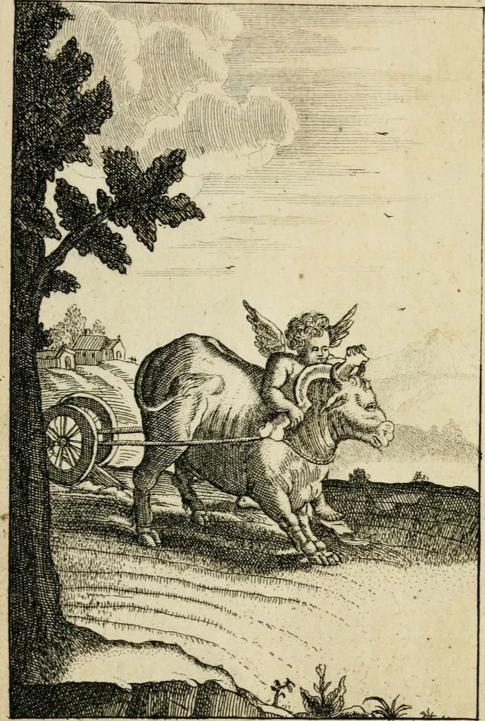 An illustration from Emblems of love, in four languages : dedicated to the ladys, 1683, leaf 31