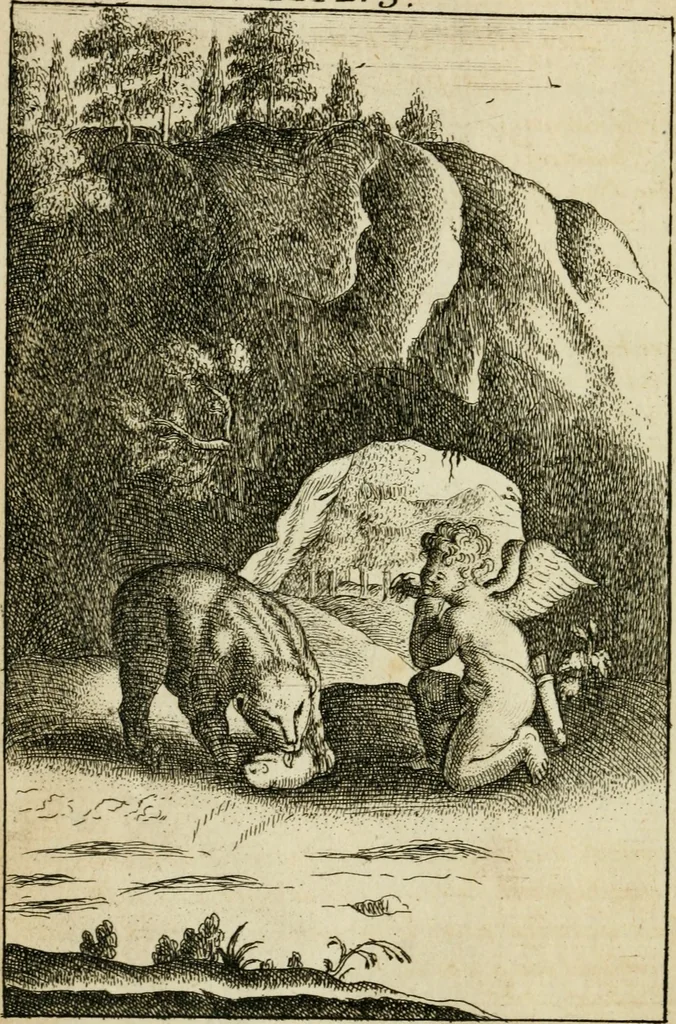 An illustration from Emblems of love, in four languages : dedicated to the ladys, 1683, leaf 35