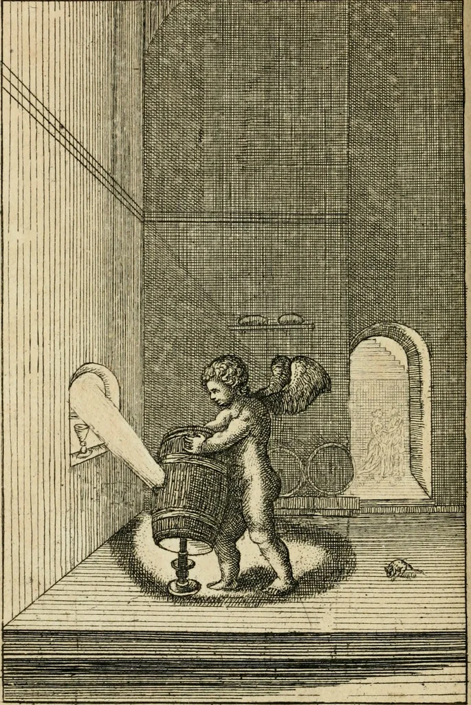 An illustration from Emblems of love, in four languages : dedicated to the ladys, 1683, leaf 55