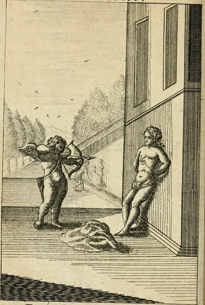 An illustration from Emblems of love, in four languages : dedicated to the ladys, 1683, leaf 87