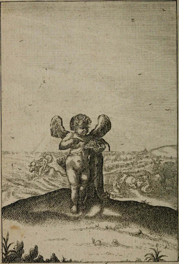 An illustration from Emblems of love in four languages : dedicated to the ladys, 1747, leaf 103
