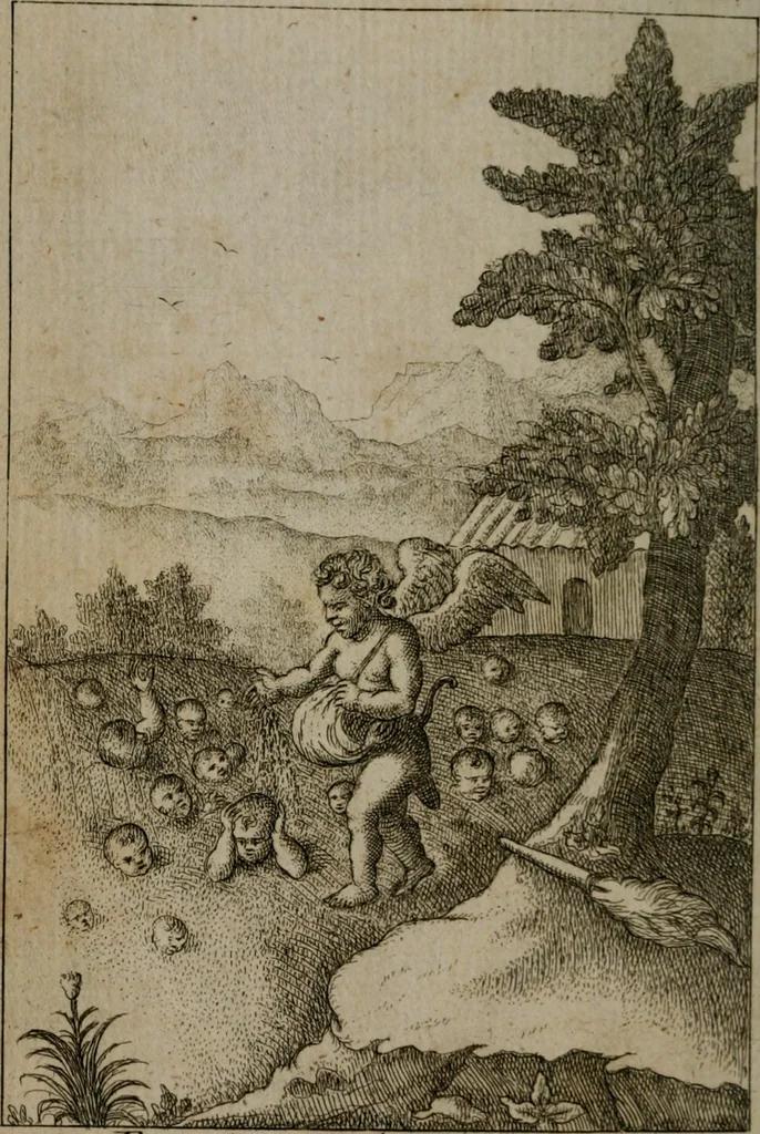 An illustration from Emblems of love in four languages : dedicated to the ladys, 1747, leaf 11