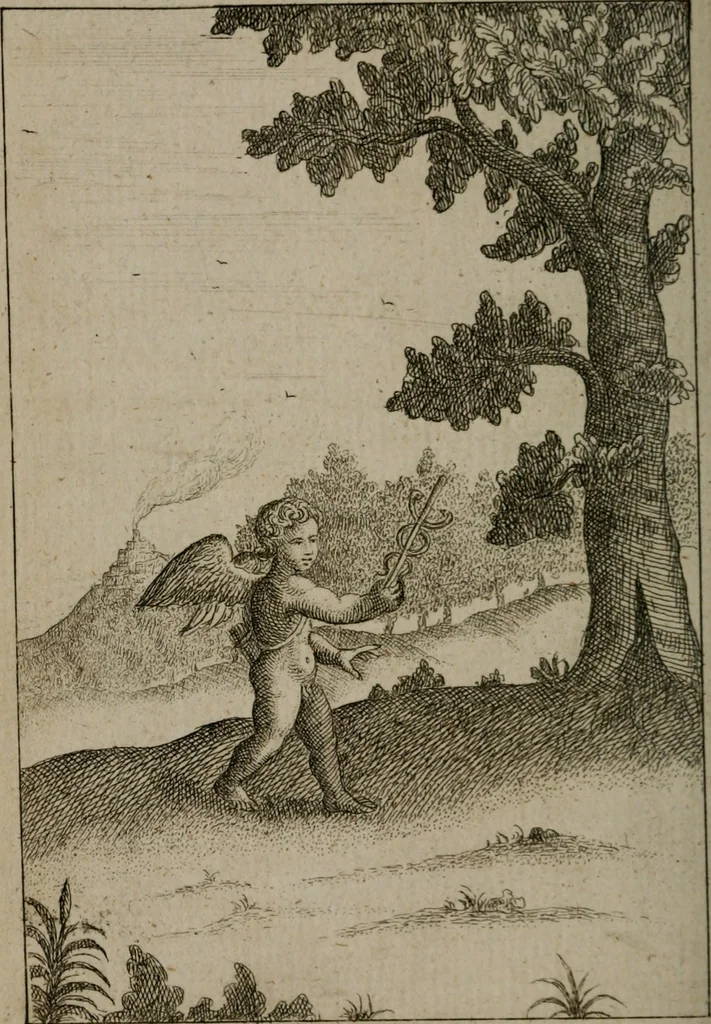 An illustration from Emblems of love in four languages : dedicated to the ladys, 1747, leaf 115