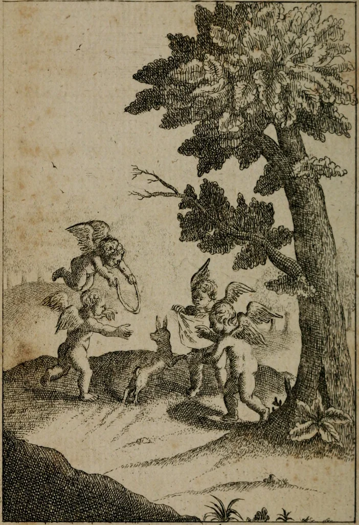 An illustration from Emblems of love in four languages : dedicated to the ladys, 1747, leaf 127