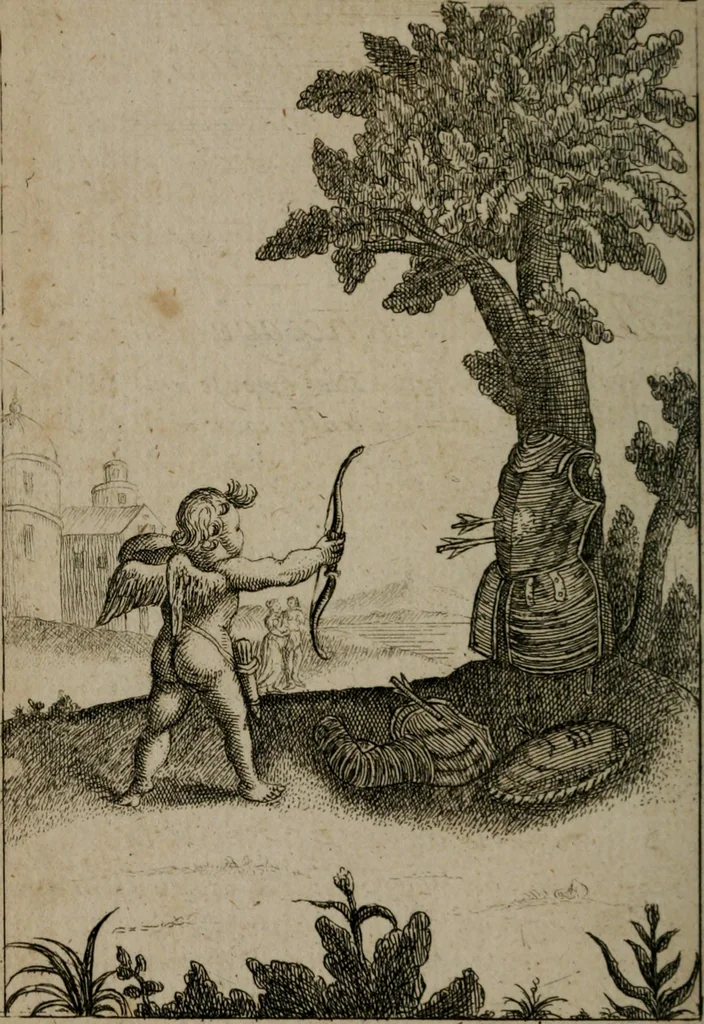 An illustration from Emblems of love in four languages : dedicated to the ladys, 1747, leaf 135