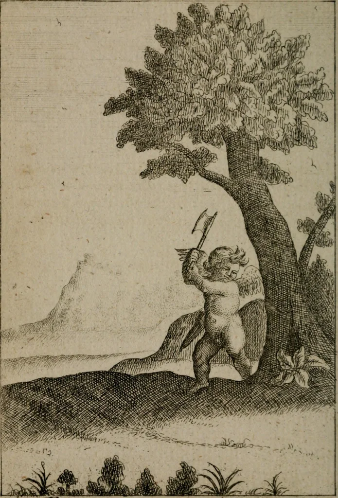 An illustration from Emblems of love in four languages : dedicated to the ladys, 1747, leaf 147