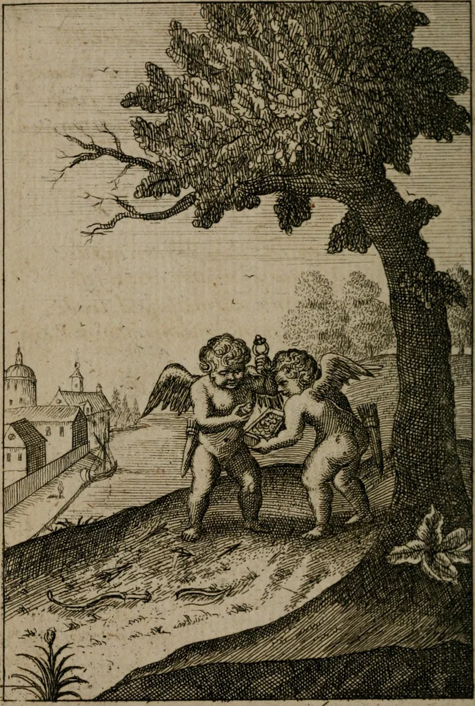An illustration from Emblems of love in four languages : dedicated to the ladys, 1747, leaf 167