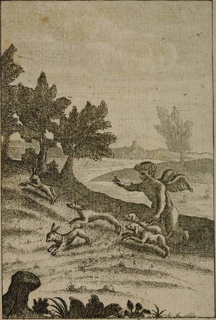 An illustration from Emblems of love in four languages : dedicated to the ladys, 1747, leaf 179
