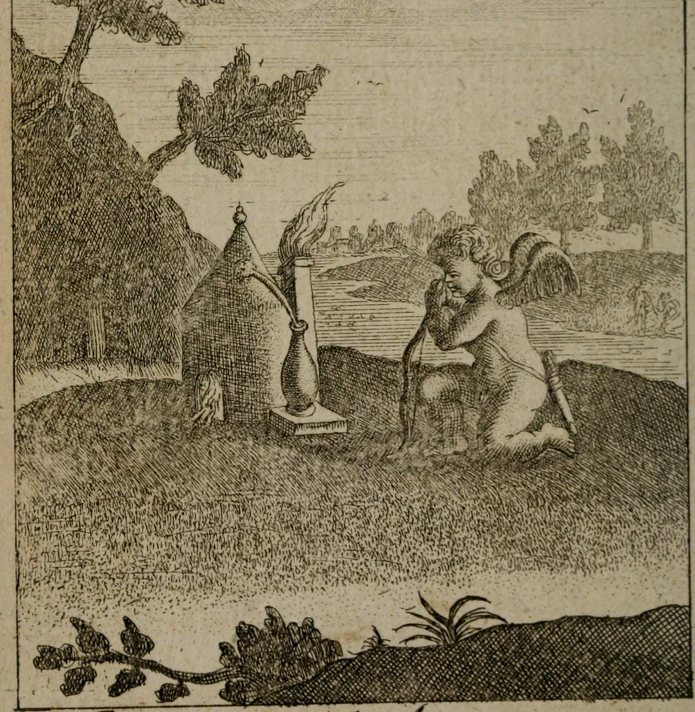 An illustration from Emblems of love in four languages : dedicated to the ladys, 1747, leaf 183