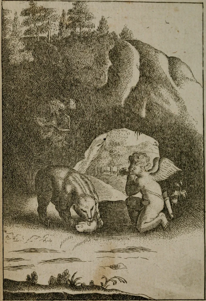 An illustration from Emblems of love in four languages : dedicated to the ladys, 1747, leaf 27