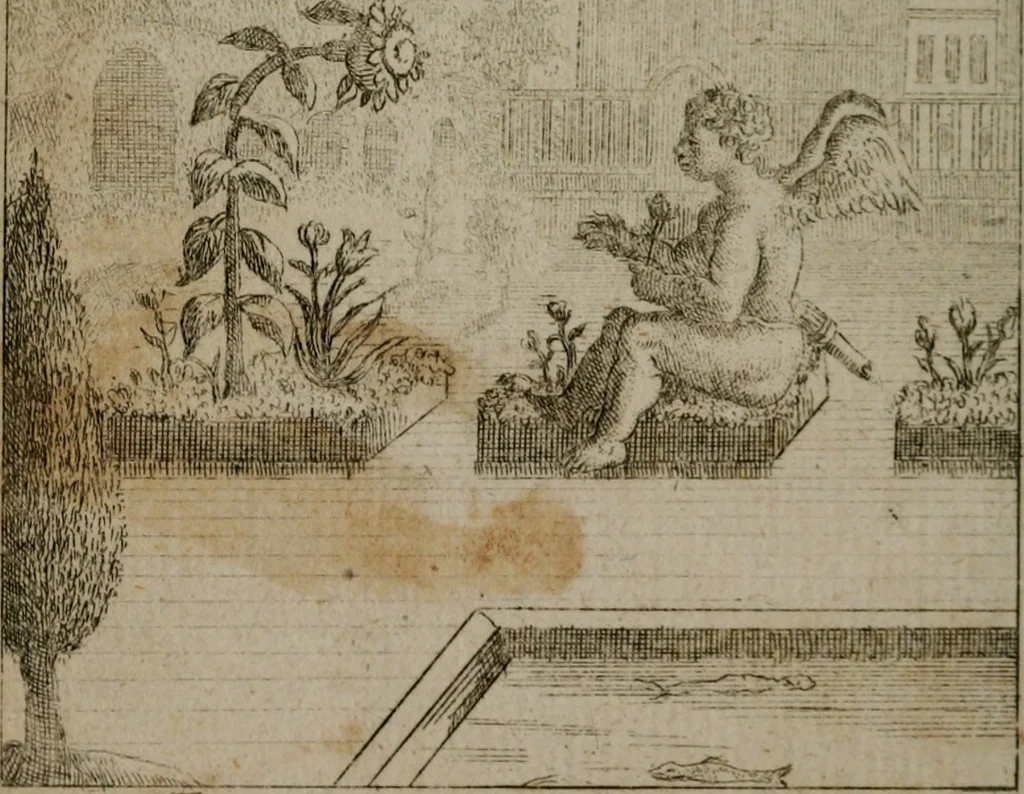 An illustration from Emblems of love in four languages : dedicated to the ladys, 1747, leaf 63