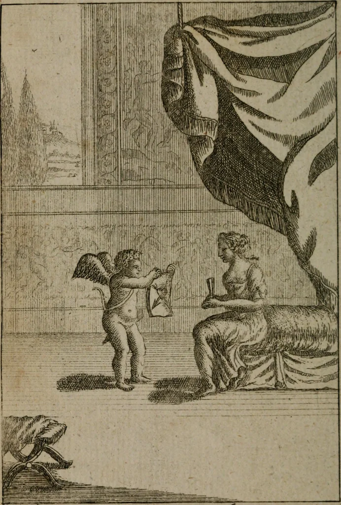 An illustration from Emblems of love in four languages : dedicated to the ladys, 1747, leaf 67