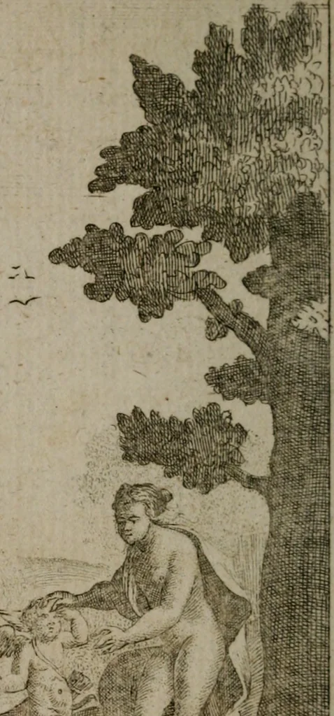 An illustration from Emblems of love in four languages : dedicated to the ladys, 1747, leaf 71