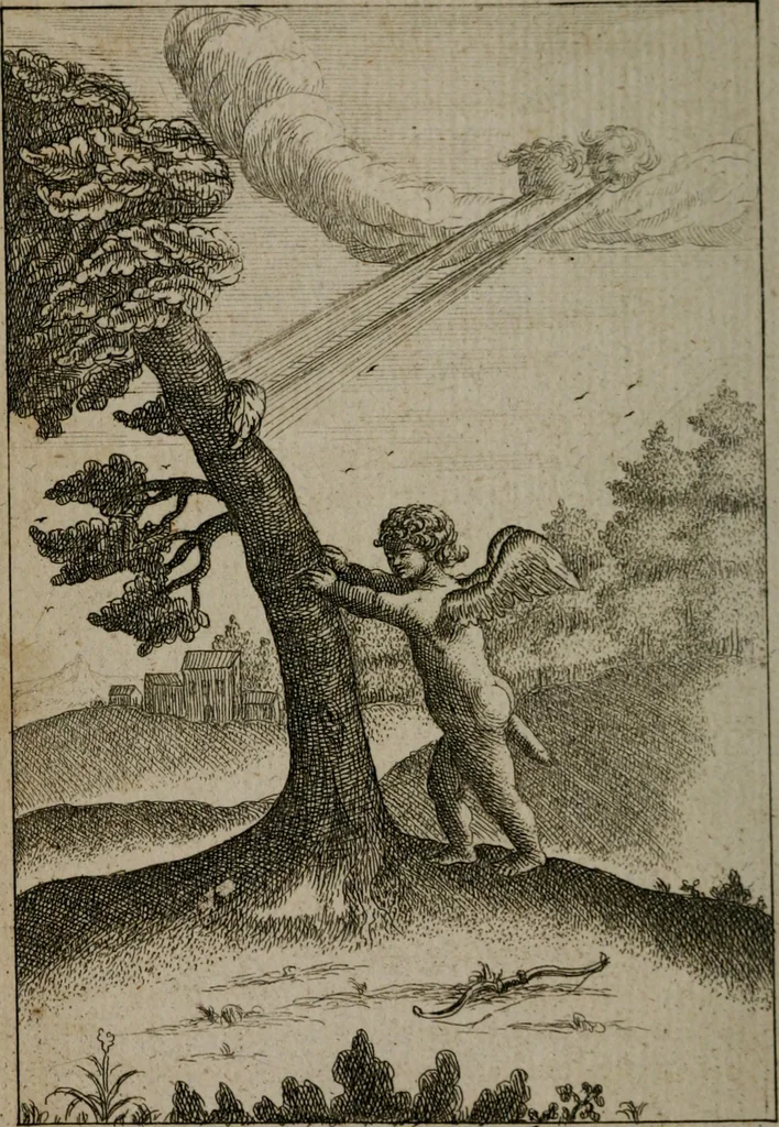An illustration from Emblems of love in four languages : dedicated to the ladys, 1747, leaf 91