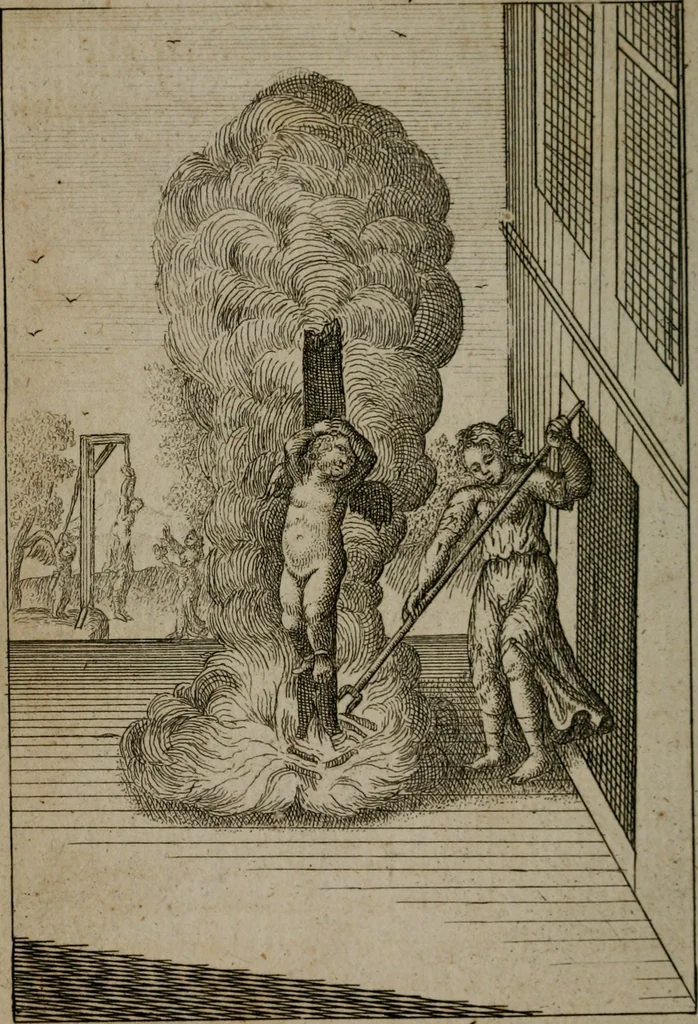 An illustration from Emblems of love in four languages : dedicated to the ladys, 1747, leaf 95