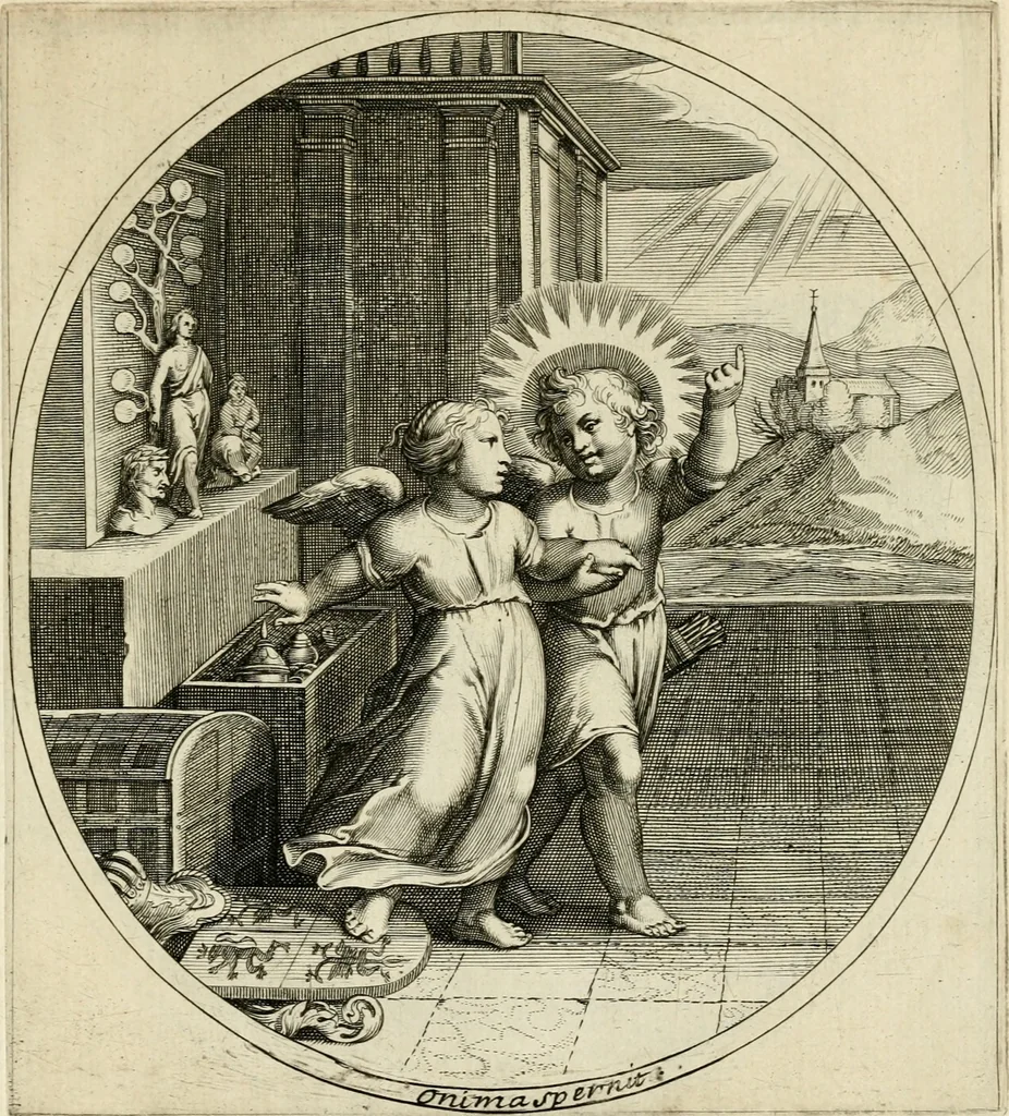 An illustration from Emblesmes de l'amour diuin, 1690, leaf 16