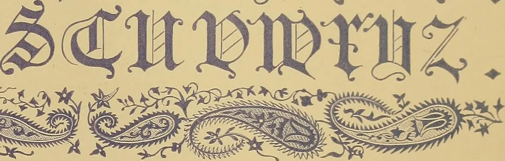 An illustration from The embroiderer's book of design : containing initials, emblems, cyphers, monograms, ornamental borders, ecclesiastical devices, mediæval and modern alphabets, and national emblems, 1891, leaf 10