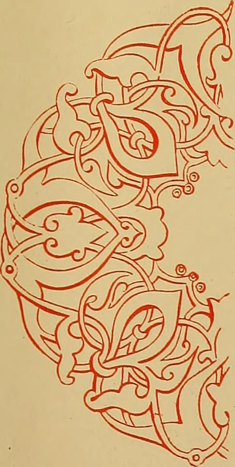 An illustration from The embroiderer's book of design : containing initials, emblems, cyphers, monograms, ornamental borders, ecclesiastical devices, mediæval and modern alphabets, and national emblems, 1891, leaf 12