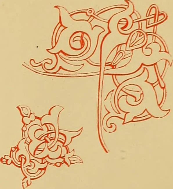 An illustration from The embroiderer's book of design : containing initials, emblems, cyphers, monograms, ornamental borders, ecclesiastical devices, mediæval and modern alphabets, and national emblems, 1891, leaf 12