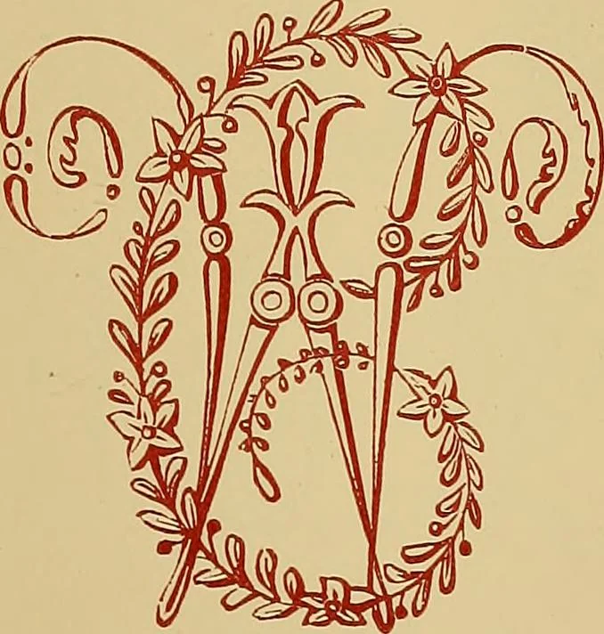An illustration from The embroiderer's book of design : containing initials, emblems, cyphers, monograms, ornamental borders, ecclesiastical devices, mediæval and modern alphabets, and national emblems, 1891, leaf 16