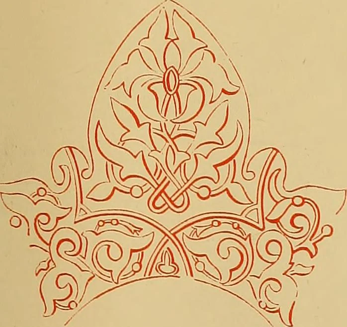 An illustration from The embroiderer's book of design : containing initials, emblems, cyphers, monograms, ornamental borders, ecclesiastical devices, mediæval and modern alphabets, and national emblems, 1891, leaf 20