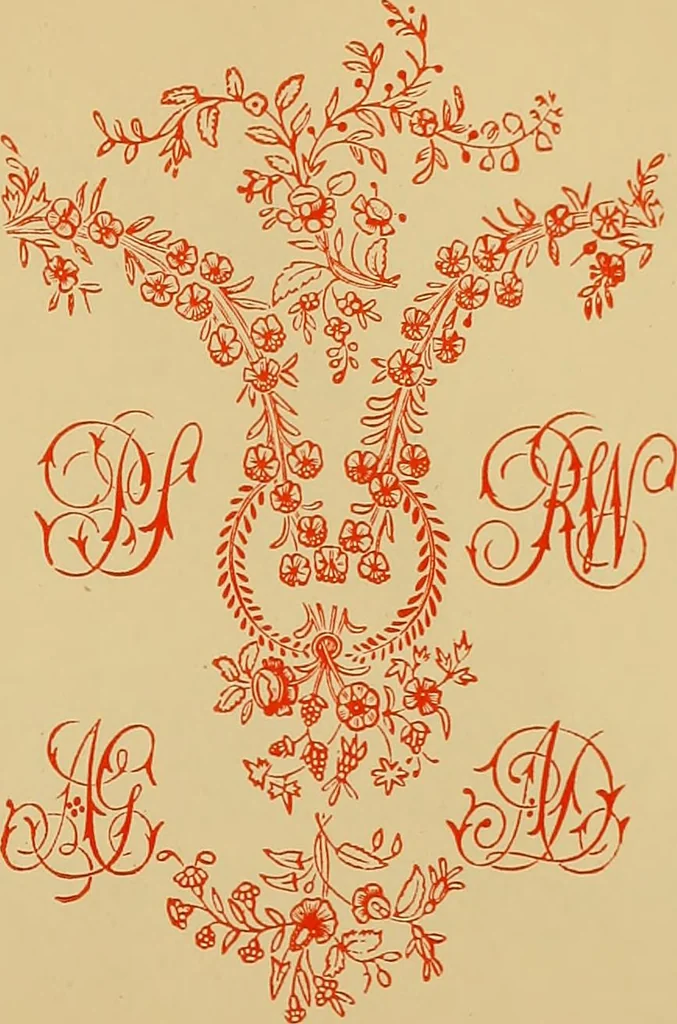 An illustration from The embroiderer's book of design : containing initials, emblems, cyphers, monograms, ornamental borders, ecclesiastical devices, mediæval and modern alphabets, and national emblems, 1891, leaf 40