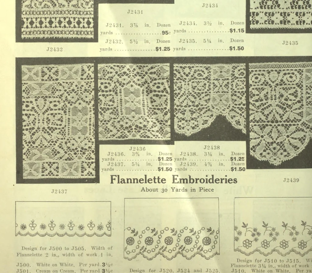 An illustration from Embroideries and laces : values that sell : season 1913 : [catalogue]. --, 1913, leaf 16