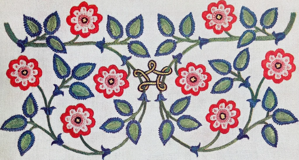 An illustration from Embroidery : a collection of articles on subjects connected with the study of fine needlework, including stitches, materials, methods of work, and designing, and history ..., 1909, leaf 102