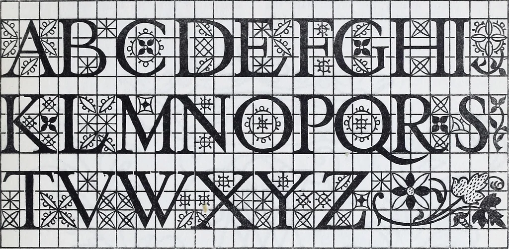 An illustration from Embroidery : a collection of articles on subjects connected with the study of fine needlework, including stitches, materials, methods of work, and designing, and history ..., 1909, leaf 142