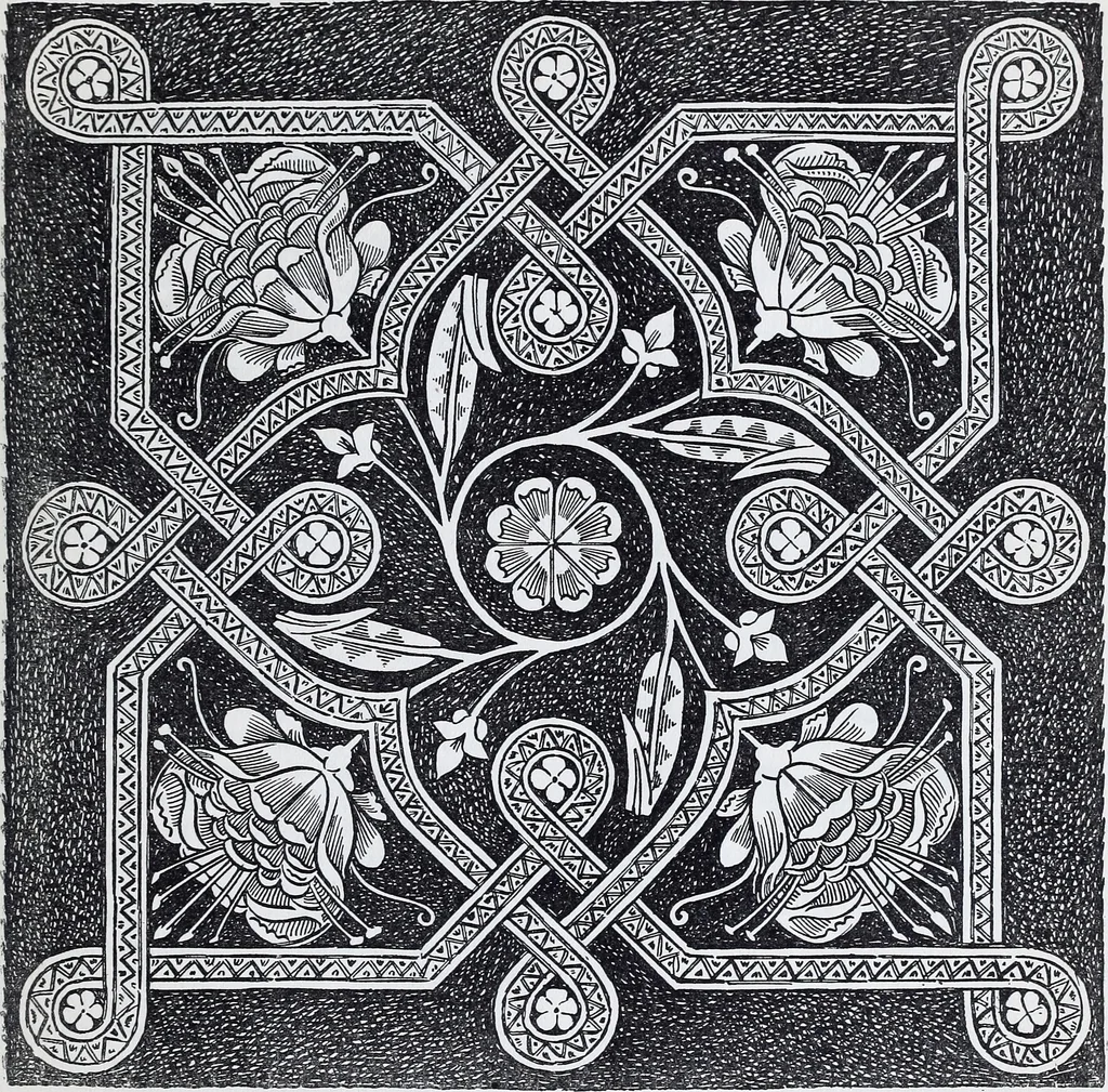 An illustration from Embroidery : a collection of articles on subjects connected with the study of fine needlework, including stitches, materials, methods of work, and designing, and history ..., 1909, leaf 174