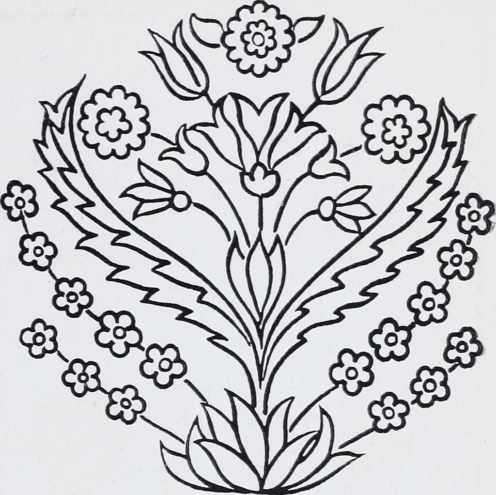 An illustration from Embroidery : a collection of articles on subjects connected with the study of fine needlework, including stitches, materials, methods of work, and designing, and history ..., 1909, leaf 182