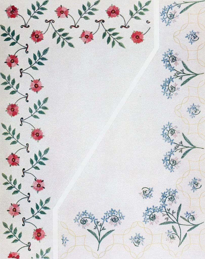 An illustration from Embroidery : a collection of articles on subjects connected with the study of fine needlework, including stitches, materials, methods of work, and designing, and history ..., 1909, leaf 204