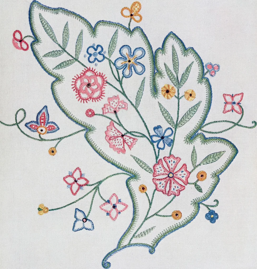An illustration from Embroidery : a collection of articles on subjects connected with the study of fine needlework, including stitches, materials, methods of work, and designing, and history ..., 1909, leaf 226