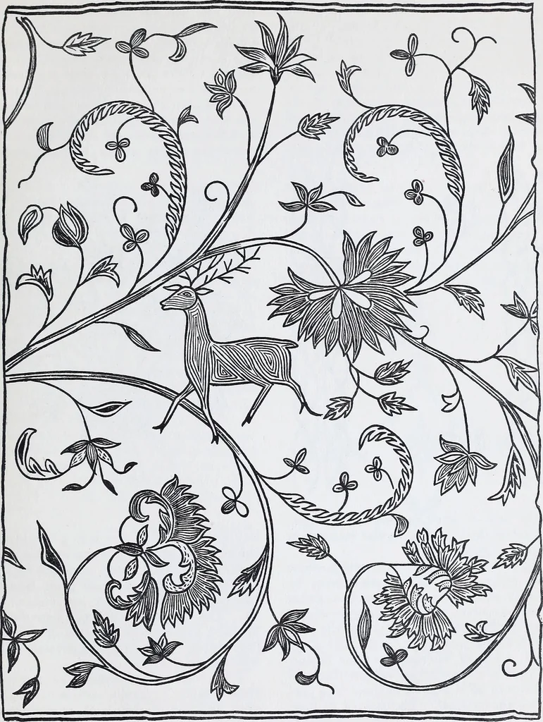 An illustration from Embroidery : a collection of articles on subjects connected with the study of fine needlework, including stitches, materials, methods of work, and designing, and history ..., 1909, leaf 50