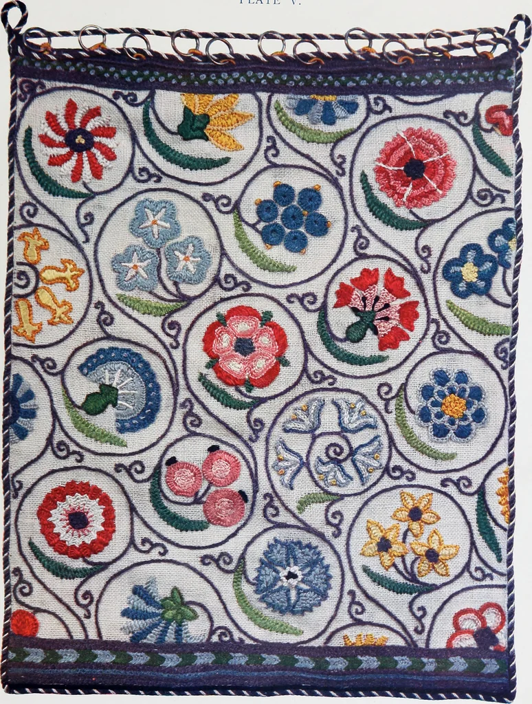 An illustration from Embroidery : a collection of articles on subjects connected with the study of fine needlework, including stitches, materials, methods of work, and designing, and history ..., 1909, leaf 54