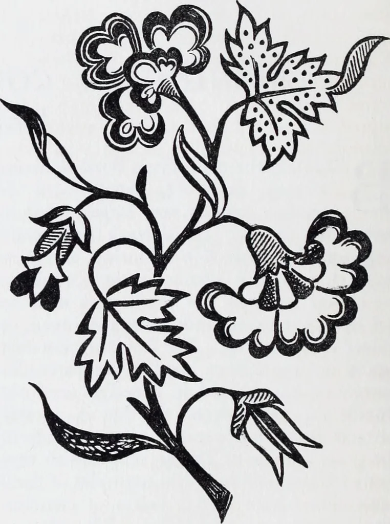 An illustration from Embroidery : a collection of articles on subjects connected with the study of fine needlework, including stitches, materials, methods of work, and designing, and history ..., 1909, leaf 67