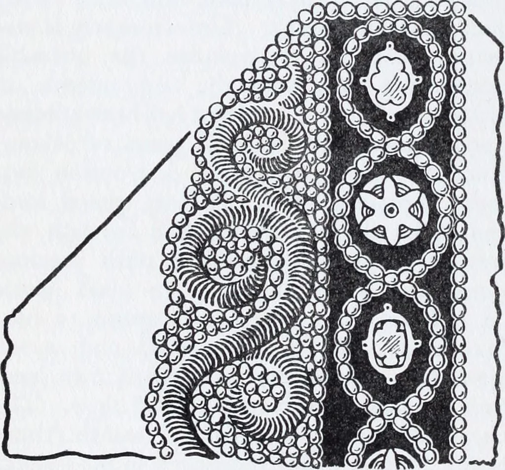 An illustration from Embroidery : a collection of articles on subjects connected with the study of fine needlework, including stitches, materials, methods of work, and designing, and history ..., 1909, leaf 75